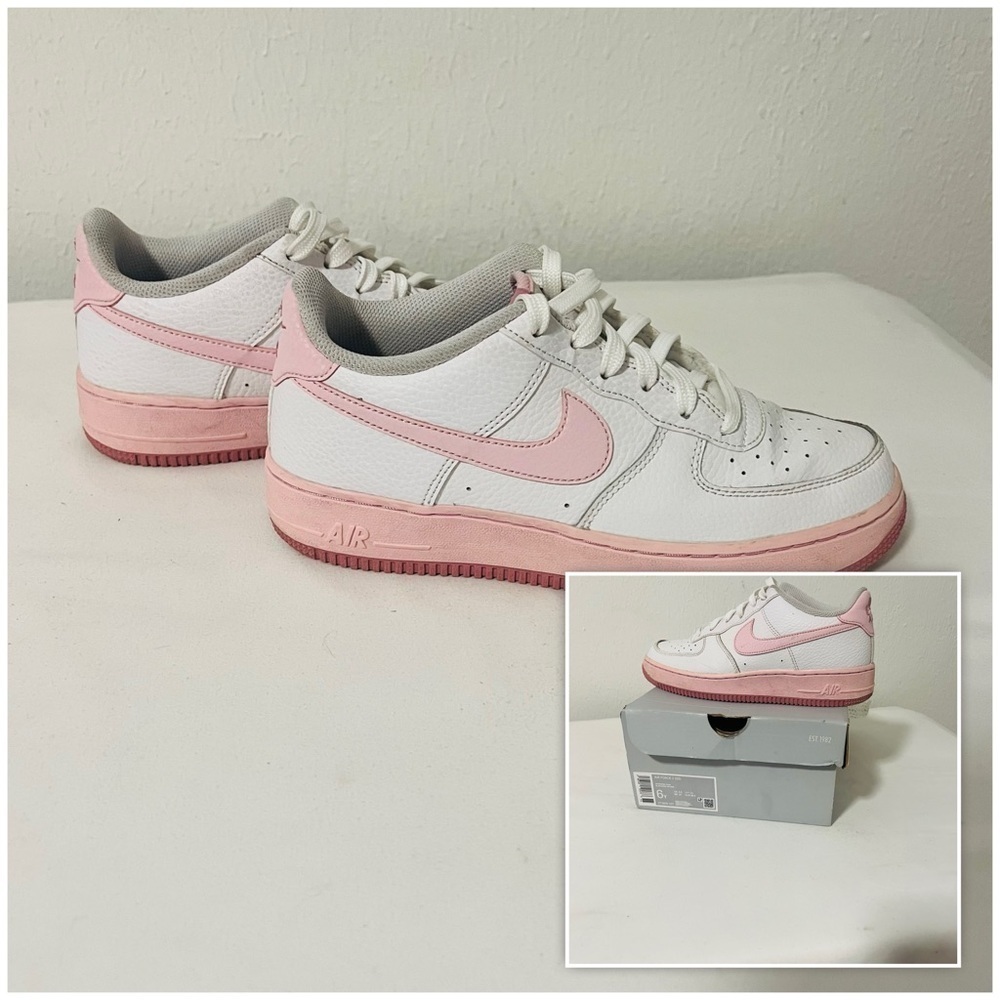 Nike AIR FORCE 1 (GS) WHITE/PINK FOAM CT3839 107 Size 6Y W7.5 (VALENTINE) Casual